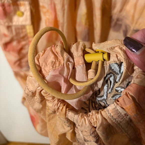 FP Movement by Free People Peach Floral Jumpsuit with Embroidered design. Small - Picture 9 of 14